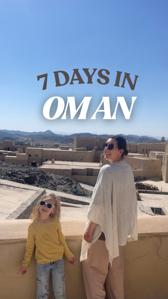 women and girl posing at Bahla Fort in Oman