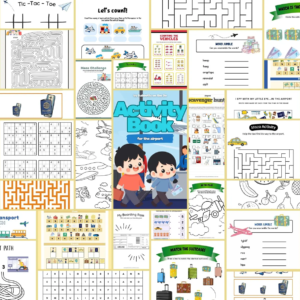 Kids' Travel Activity Book | Airplane Games & Puzzles (Printable PDF, 60 Pages!)