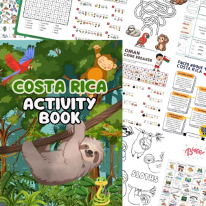 Costa Rica Kids Activity Book – Educational, Travel Puzzles, Games, Coloring (Instant PDF Download)