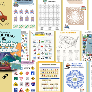 Kids Road Trip Activity Book – Travel Games & Puzzles (25-Page PDF Download)