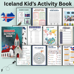 Iceland Kids Activity Book | Educational Pages, Activities & Games | Screen-Free Fun | Instant PDF Download